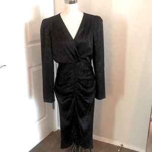 Nasty Gal Black Satin Dress (Large)